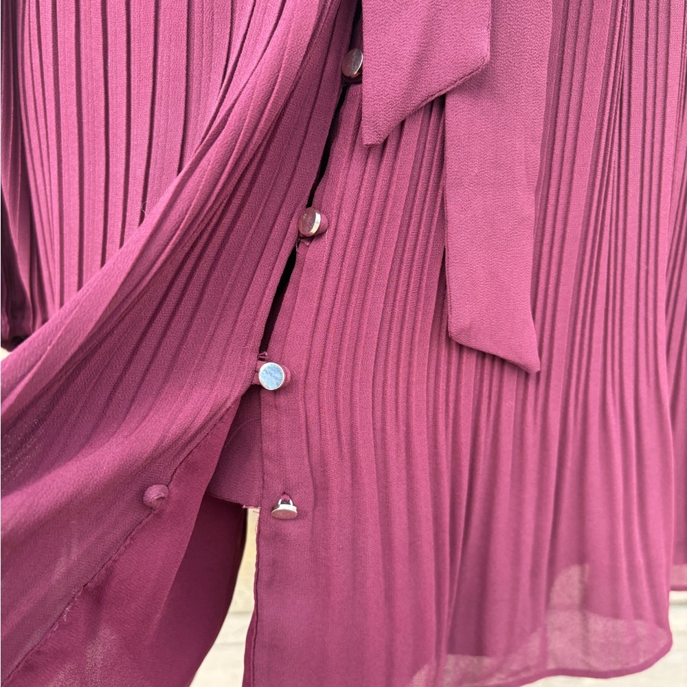 Ever New Burgundy Long Sleeve Dress Sz 4 - Picture 6 of 14
